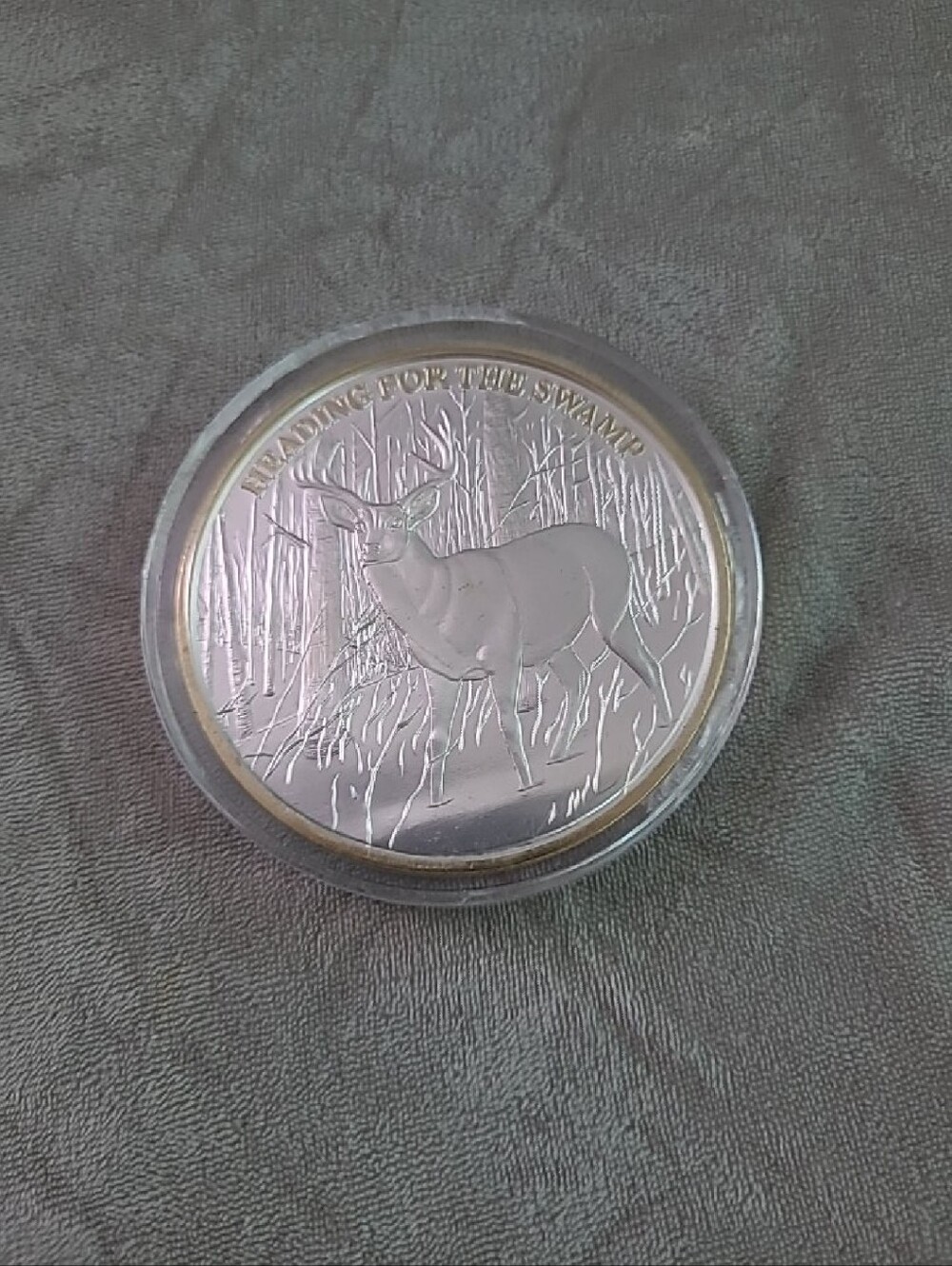 Silver Deer Commemorative Coin - 'Heading for the Swamp'